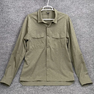 Рубашка мужская Lululemon размер L охотничья зеленая проветриваемая легкая верхняя юбка на кнопках с длинным рукавом - Изображение 1 из 4