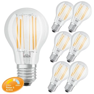 6 x Osram filamento LED Relax & Active 8W = 75W E27 chiaro caldo freddo 2700K 4000K - Immagine 1 di 4