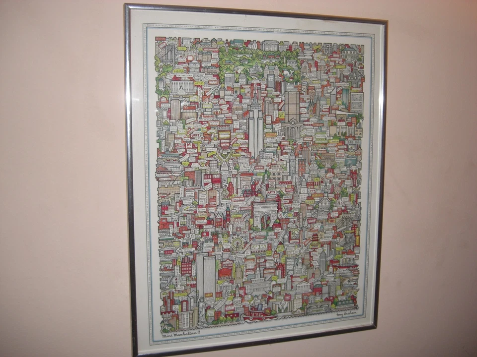 Vintage 1978 MANHATTAN!! Poster by Tony Graham Mounted Original 16 x 20 - Image 1 of 4