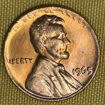 1965-P Lincoln Memorial Cent Error - Struck on Rolled Thin Planchet - 2.68 Grams - Image 1 of 3