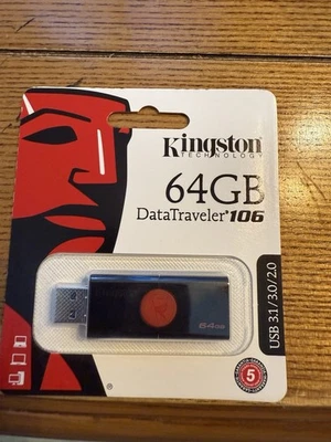 Kingston Technology 64 GB DataTraveler 106 New Sealed - Image 1 of 2