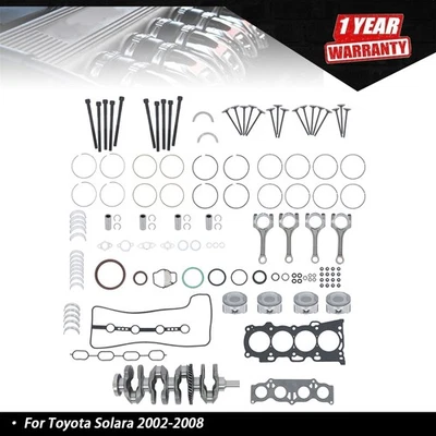 Engine Rebuild Overhaul Kit Fit For Toyota Solara 2002-2008 13211-0H041-C0 Foto 1 de 4