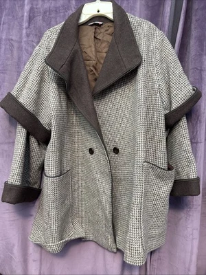 Vintage 50s 60s Women’s XXL Pure Wool Button Up Coat Central Park New York MINT - Image 1 of 4