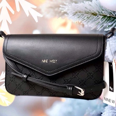 NINE WEST BOWIE MINI BANDOLERA Cartera Negra con Correa Ajustable ¡NUEVA CON ETIQUETAS 22.99! Foto 1 de 4