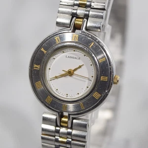 Seiko Lassale 1F21-1A90 Roman Bezel Steel Round Quartz Ladies Watch New Battery - Picture 1 of 16