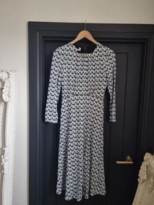Hobbs Sian Jersey Stretch Sailboat Print Midi Dress Size UK 8 - Picture 1 of 19