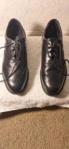 Hush Puppies Men's Oxfords Dress Shoes Size 9.5M Cap Toe Lace Up Black Leather - Picture 1 of 6