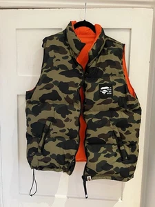 A Bathing Ape bape reversible camo and orange gilet Size L - Picture 1 of 17