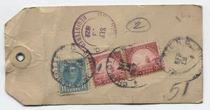 Charlotte NC 1928 asegurado como paquete registrado etiqueta 4ª oficinas [y8172] - Imagen 1 de 3