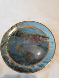 Vtg. Field & Stream Lake Trout Collector Plate by Scharle from Franklin Mint 8" - Picture 1 of 3