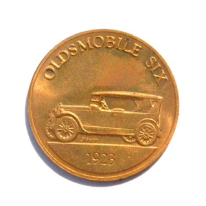 1923 Vintage Oldsmobile Six Auto Car Advertising Brass Token / Medal - Picture 1 of 4