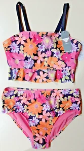 Wonder Nation Little Girls Tankini Swimsuit Size XL 14/16 Floral 2 Piece Ruffle - Picture 1 of 4