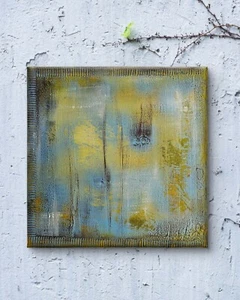 ☆ORIGINAL☆Bild 40x40cm Abstrakte Kunst Strukturbild Acrylbild Handgemalt Unikat☆ - Bild 1 von 18