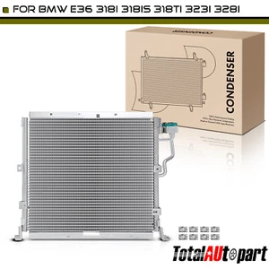 A/C Condenser Parallel Flow w/Bracket for BMW E36 318is 91-97 318ti 323is 325is - Picture 1 of 8