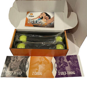 Zumba Gold Live It Up Boxed Set 3 DVD Cardio with 1lb Shaker Toning Sticks