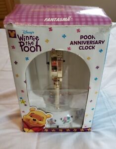 DISNEY Winnie The Pooh Anniversary Clock With Box And Glass Dome Piglet Fantasma