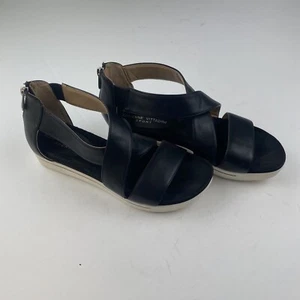 Adrienne Vittadini Sport Women's Claud Wedge Sandals Black/ White Size 8  1/2 M - Picture 1 of 23