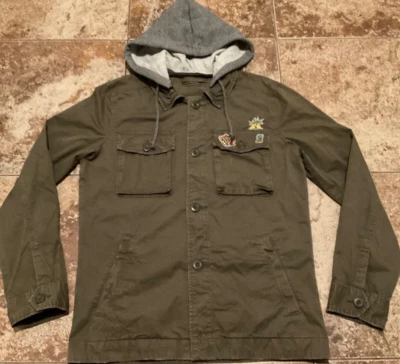 美国鹰服装 AEO 贴片军事实用夹克连帽衫(男式 S) — 第 1/4 张图片