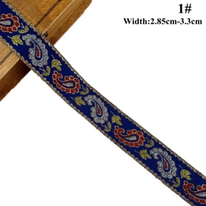 7 Yards Vintage Floral Brocade Jacquard Ribbon Trim Fringe DIY Upholstery Craft - Picture 1 of 19