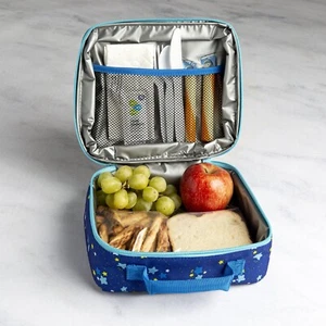 Tasty Insulated Expandable Lunch Bag Blue with Stars - Picture 1 of 6