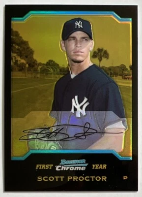 Scott Proctor 2004 Bowman Chrome Gold Refractor RC #’D 02/50 #269 Yankees ESE - Image 1 of 2