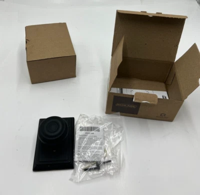 Perilla de puerta ficticia negra mate Schlage Georgian con moldura Addison F170 GEO 622 AÑADIR Foto 1 de 4