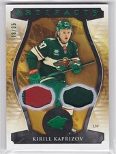 2023-24 Upper Deck Artifacts Kirill Kaprizov Emerald Dual Jersey Patch #23/25