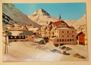 Hotel Fluchthorn Galtur Tirol Austria Postcard 1960s Snow Village & Mountains - Imagen 1 de 6