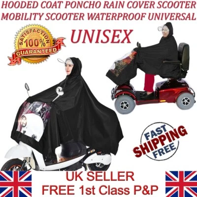 Mobility Scooter Bike Rain Mac Poncho Anzug bis Abdeckung Kapuzenmantel wasserdichte Kappe