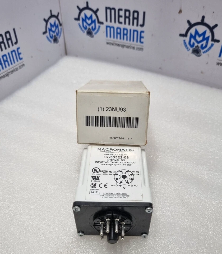 Macromatic TR-50522-08 Time Delay Relay Input Voltage 120V AC/DC Time Range 0.6- - Image 1 of 4