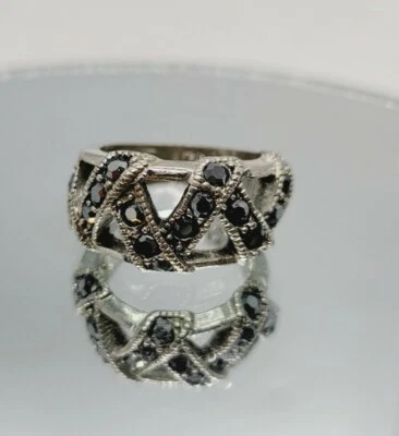 Anillo LIA SOPHIA MARCASITA CÓCTEL Talla 6 Tono Plata Alta Costura  Foto 1 de 4