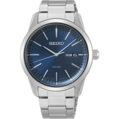 SEIKO SNE525P1 SNE525 ,Men's Dress,Solar Quartz,Stainless Steel,day,date,100m WR - Image 1 of 2