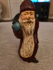 Vintage Unique Wood hand carved "Farlow"  Vintage Santa 1988 #1020 - Bild 1 von 5