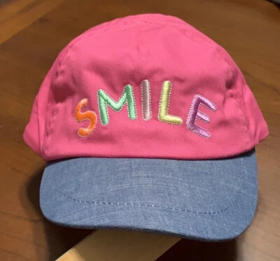 Toddler Girl Smile Ball Cap. New. One Size Fits Most - Image 1 of 4