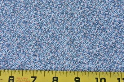Por 1/2 yarda, Vintage, Rosa y Azul Calico Edredón Algodón, Muelles, Michell, V121 Foto 1 de 4