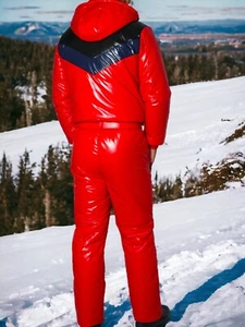 Glanznylon shiny Overall Suit K3 Regenoverall 8 Farben XS-5XL 25 mm Füllung - Bild 1 von 15