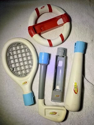 Nintendo Wii Nerf Sports Pack - Golf Club+ Tennis Racket+ Baseball Bat + Wheel - Image 1 of 2