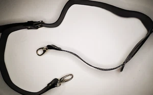 Leather Strap Adjustable Shoulder Strap Replacement Black color Metal Vintage - Picture 1 of 22