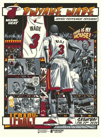 Dwyane Wade Miami Heat L3gacy Retired Number Limited Edition Serigraph Print Cover