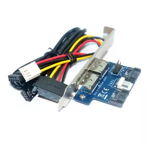 Dual Port SATA to Power eSATA eSATA 9Pin to USB 2.0 Converter Expansion Card - Picture 1 of 6