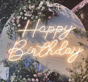 Happy Birthday Neon Sign |LED Neon Light Sign | Aesthetic Home & Room Decor - Picture 1 of 4