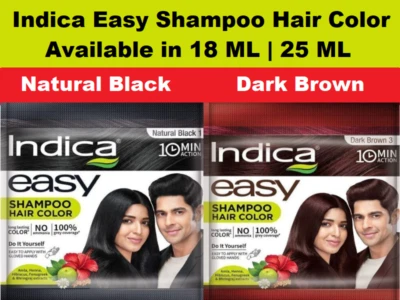 Base de champú para color de cabello a base de hierbas Indica Easy 10 minutos natural negro marrón oscuro Foto 1 de 4