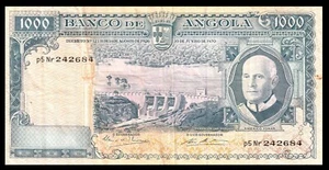 🇦🇴  ANGOLA , 1000 escudos 1970 "Americo Tomas" P# 98  BANKNOTE - Picture 1 of 2