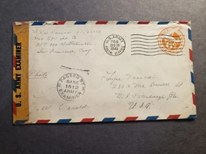 APO 709 GUADALCANAL, SOLOMON ISLANDS 1943 Censored WWII Cover 3768 QM Truck Co - Picture 1 of 2