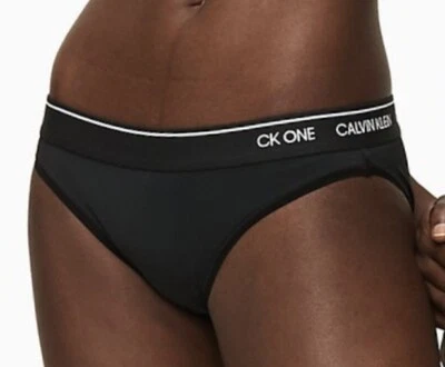 Braguita de bikini CALVIN KLEIN CK One microfibra negra blanca para mujer talla M 6 L 7 XL 8 Foto 1 de 4
