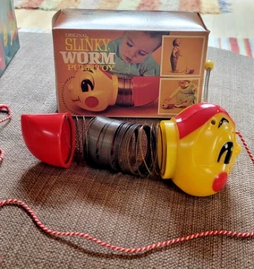 Vintage Original Slinky Worm Pull Toy in box - Picture 1 of 3