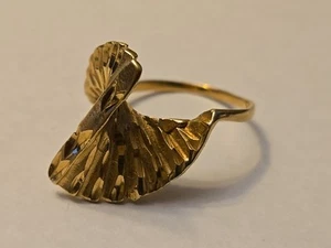 VINTAGE 14K massiver GELBGOLD TREPPENSPIRALE ABSTRAKTER RING - Bild 1 von 6