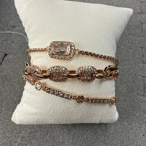 Bomb Party RBP8076 “Always Be Yourself, Gorgeous” CZ on Rose Gold Luxe Bracelet - Picture 1 of 9