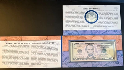 Making American History Coin and Currency Set-Silver Eagle and $5 Currency Note - Image 1 of 4