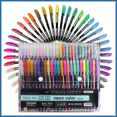 12/24Stück Filzstifte Metallic Glitter Farben Gel Stifte & Minen Für Schule Büro - Bild 1 von 4